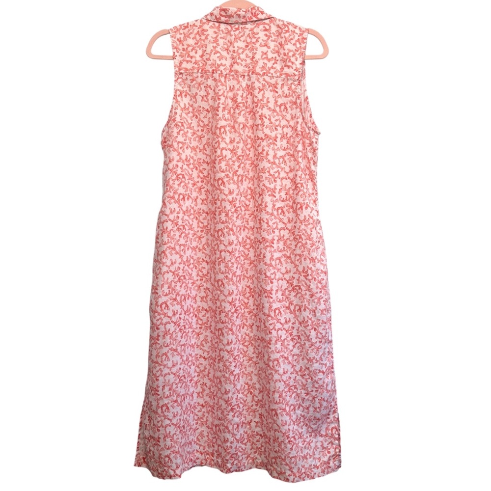 Tommy Bahama 100% linen sea coral print sleeveless shirt dress, size Medium - Picture 4 of 10
